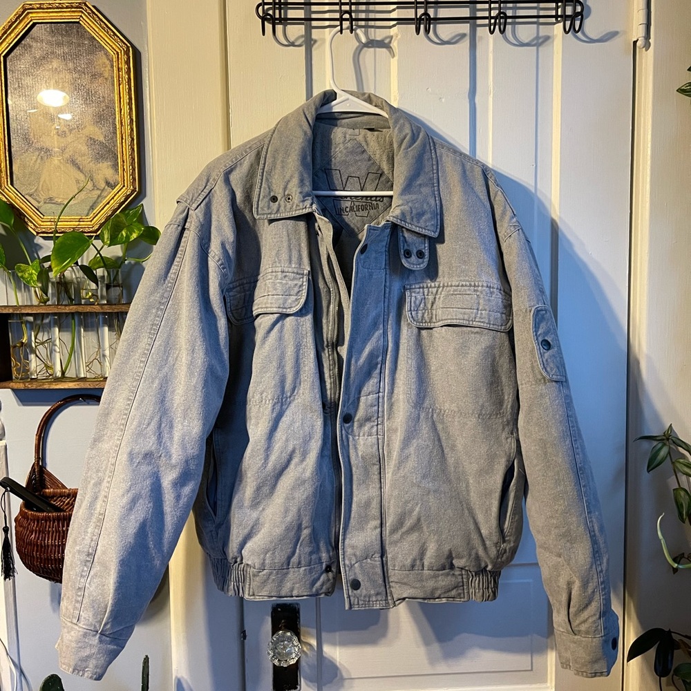 Vintage grey chunky bomber jacket